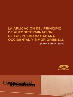 cover image of La Aplicación del principio de autodeterminación de los pueblos